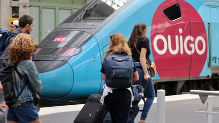 Départ d'un train Ouigo à la Gare de Lyon, à Paris. (DELPHINE GOLDSZTEJN / MAXPPP)