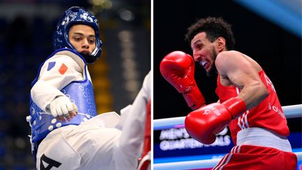 Cyrian Ravet (gauche) et Sofiane Oumiha (droite) sont les deux principales chances de médailles françaises mercredi 7 août aux Jeux olympiques de Paris. (AFP)