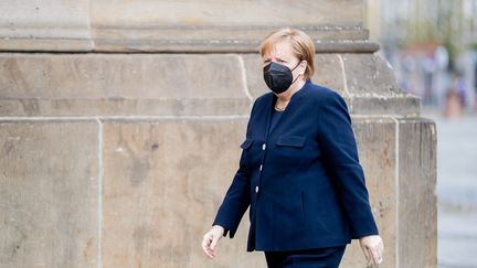 La chancelière allemande Angela Merkel à Berlin, le 18 avril 2021. (CHRISTOPH SOEDER / DPA / AFP)