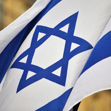 A flag of Israel.  Illustrative photo.  (CHRISTOPHE PETIT TESSON / MAXPPP)