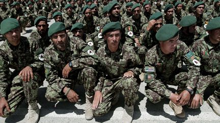 Des soldats de l'arm&eacute;e nationale afghane, le 15 juin 2013, &agrave; Kaboul (Afghanistan). (RAHMAT GUL / AP / SIPA)