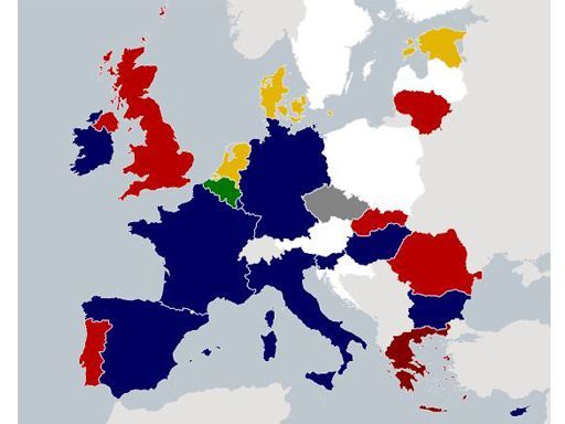 La carte politique de l'UE, selon les sondages, à l'issue des Européennes du 25 mars.  (pollwatch2014.eu)