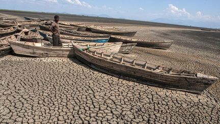 L'eau a quitté le lac Chilwa, le deuxième plus grand lac du Malawi. (AMOS GUMULIRA / AFP)