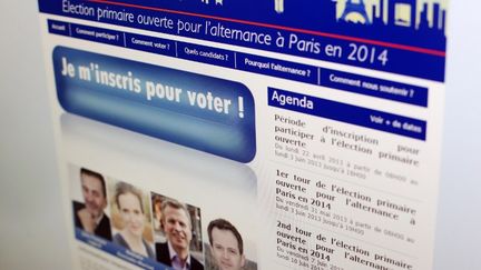 Le site internet de l'UMP, invitant les militants &agrave; voter pour d&eacute;signer le candidat du parti aux municipales de 2014, le 1er juin 2013.&nbsp; (THOMAS SAMSON / AFP)