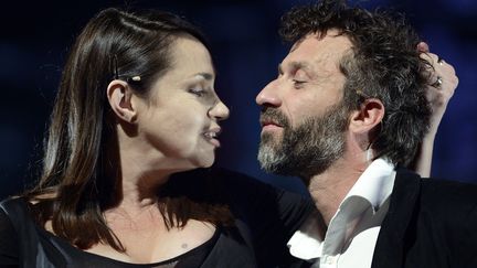 Béatrice Dalle (Lucrèce) et Perre Bolo (Maffio), dans le Lucrèce Borgia mis en scène par David Bobée
 (ERIC FEFERBERG / AFP)