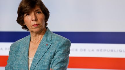 La cheffe de la diplomatie française, Catherine Colonna, le 10 mai 2023. (LUDOVIC MARIN / AFP)