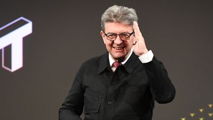 Jean-Luc Mélenchon, le 24 septembre 2018, à Liverpool (Grande-Bretagne), en marge d'une réunion du Labour. (PAUL ELLIS / AFP)