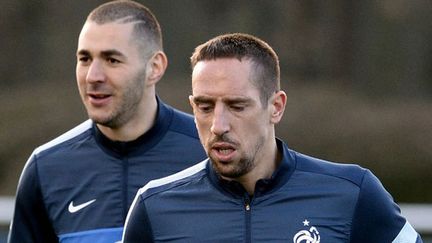 Les joueurs français Karim Benzema et Franck Ribéry