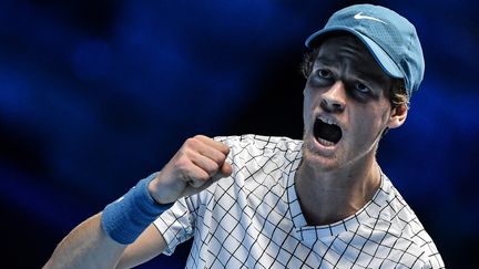 Jannik Sinner opposé à Hubert Hurkacz au Masters de Turin, mardi 16 novembre.&nbsp; (MARCO BERTORELLO / AFP)