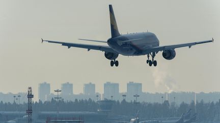 Un avion à l'aéroport de Moscou (Russie), le 28 janvier 2014. (MAKSIM BLINOV / RIA NOVOSTI / AFP)