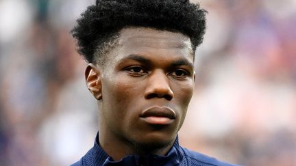 Aurélien Tchouaméni avant la rencontre de Ligue des nations entre la France et le Danemark, le 3 juin 2022 au Stade de France. (FRANCK FIFE / AFP)