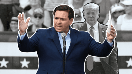 Le gouverneur de Floride, Ron DeSantis, s'est lancé dans les primaires républicaines en vue de l'élection présidentielle américaine. (SOPA IMAGES / ANDREA MELENDEZ / THE NEWS-PRESS / U / SIPA)