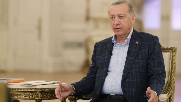 Le président turc, Recep Tayyip Erdogan, le 30 avril 2023 à Ankara (Turquie). (MUSTAFA KAMACI / ANADOLU AGENCY / AFP)