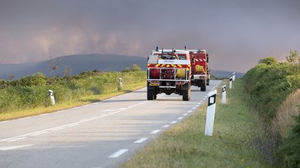 Des pompiers en intervention sur les routes du Finistère en juillet 2022. (RIVRIN MATHIEU / HEMIS.FR / HEMIS.FR)