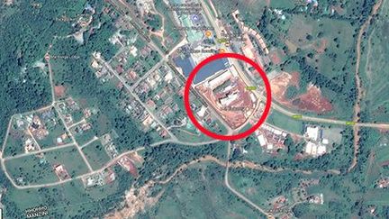 Le site de l'ambassade des Etats-Unis au Swaziland (entouré de rouge). Capture d'écran de Google Maps. (DR (capture d&#039;écran de Google Maps))