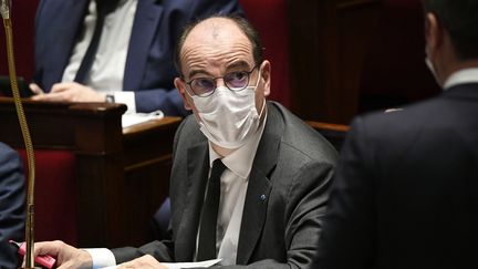 Le Premier ministre, Jean Castex, à l'Assemblée nationale, le 30 mars 2021. (BERTRAND GUAY / AFP)