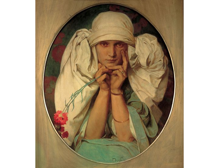 Alphonse Mucha, "Portrait of Jaroslava", 1927-30, huile sur
toile (© Mucha Trust 2023)