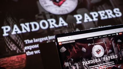 Le logo des Pandora Papers&nbsp; (LOIC VENANCE / AFP)