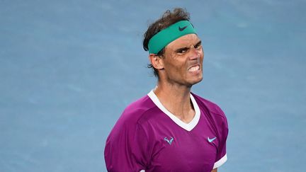 Rafael Nadal lors de la finale de l'Open d'Australie 2022, le 31 janvier 2022. (WILLIAM WEST / AFP)