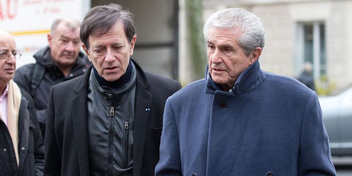 Francis Huster et Claude Lelouch aux obsèques de Michèle Morgan (23 décembre 2016)
 (Nicolas Kovarik / IP3PRESS / MAXPPP)