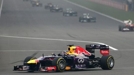 Sebastian Vettel (Red Bull - Renault) quadruple champion du monde (MANAN VATSYAYANA / AFP)