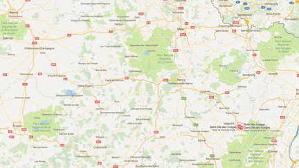 L'opération de police, dans le quartier Kellerman à Saint-dié-des-Vosges (Vosges), a entraîné l'interpellation, mardi 14 novembre, de 13 personnes. (GOOGLE MAPS / FRANCEINFO)