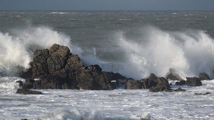 La tempête Gérard frappe Batz-sur-Mer, en Loire-Atlantique, le 16 janvier 2022. (ESTELLE RUIZ / HANS LUCAS / AFP)