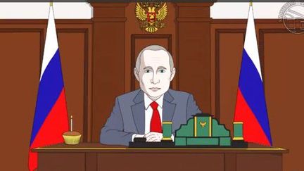 Un clip d'animation à la gloire du président Poutine pour ses 63 ans. (YouTube/Capture d&#039;écran)