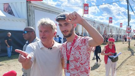 Le secrétaire national du Parti communiste Fabien Roussel à la Fête de l'Huma sur la base militaire du Plessis-Pâté dans l'Essonne, le 15 septembre 2023. (VICTORIA KOUSSA / RADIO FRANCE)