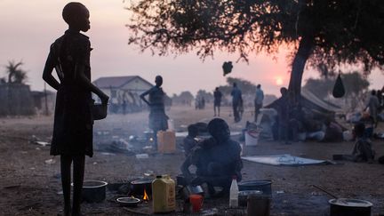 Des r&eacute;fugi&eacute;s sud-soudanais au sud de Bor (Soudan du Sud), le 8 janvier 2014. (NICHOLE SOBECKI / AFP)