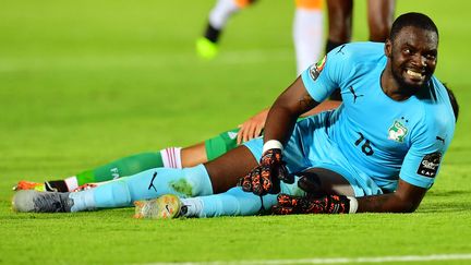 Sylvain Gbohouo lors d'un match de la CAN avec la Côte d'Ivoire face à l'Algérie, le 11 juillet 2019 (GIUSEPPE CACACE / AFP)