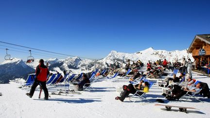 La station du Grand Bornand,&nbsp;dans le département de la Haute-Savoie, en région Auvergne-Rhône-Alpes. (NORBERT FALCO / MAXPPP)