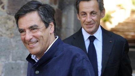 François Fillon et Nicolas Sarkozy au fort de Brégançon le 20 août 2010 (AFP - GERARD JULIEN)