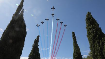 The French patrol during the commemoration of the 75th anniversary of the landing in Provence, in 2019. (NICOLAS VALLAURI / MAXPPP)