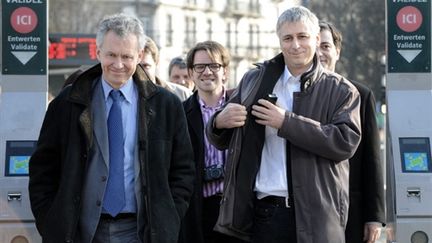 Jacques Bigot, tête de liste PS en Alsace (à gauche), et son homologue d'Europe écologie, Jacques Fernique (AFP - Patrick HERTZOG)