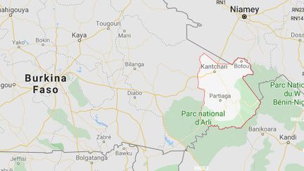 L'attaque survenue mercredi 6 novembre 2019 a visé un convoi sur la route Ouragou-Boungou, dans la province de la Tapoa, au Burkina Faso. (GOOGLE MAPS)