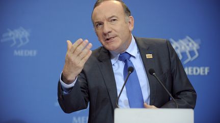 Le pr&eacute;sident du Medef, Pierre Gattaz, le 15 janvier 2014 lors d'une conf&eacute;rence de presse &agrave; Paris. (ERIC PIERMONT / AFP)