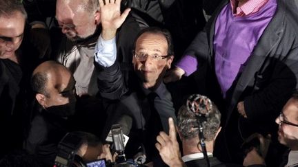 François Hollande vient de remporter les primaires au PS, le 16 octobre 2011. (Afp)