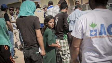 Action contre la faim dans un camp de réfugiés Yezidis à Zakho, au nord de Mossoul, en Irak. (VIANNEY LE CAER / MAXPPP)