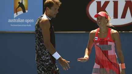 Les Tchèques Lukasz Kubot et Andrea Hlavackova ensemble en double mixte à l'Open d'Australie (? JOHN FRENCH / REUTERS / X03566)