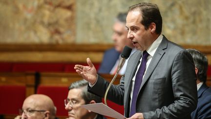 Jean-Christophe Lagarde, le président de l'UDI,&nbsp;lors des questions au gouvernement à l'Assemblée Nationale (Paris), le 8 février 2017. (MAXPPP)