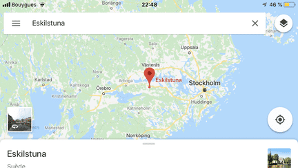 La ville d'Eskilstuna, à l'ouest de Stockholm (Suède), a adopté un permis de mendicité, le 14 juin 2018. (GOOGLE MAPS)