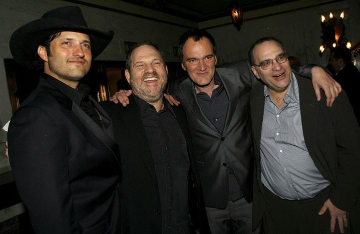 Harvey et Bob Weinstein avec les réalisateurs  Quentin Tarantino et Robert Rodriguez à Los Angeles en mars 2007
 (AFP)