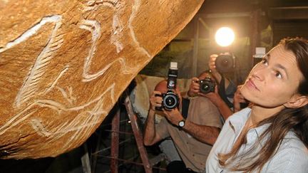 Aurélie Filippetti au lancement des travaux de la reconstitution de la grotte Chauvet (12 octobre 2012)
 (PHOTOPQR/LE MIDI LIBRE/ALEXIS BETHUNE/MAXPPP)