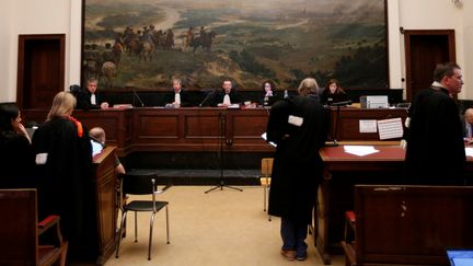 Ouverture du procès de "la cellule de Verviers", au palais de justice de Bruxelles, le 9 mai 2016.&nbsp; (FRANCOIS LENOIR / REUTERS)