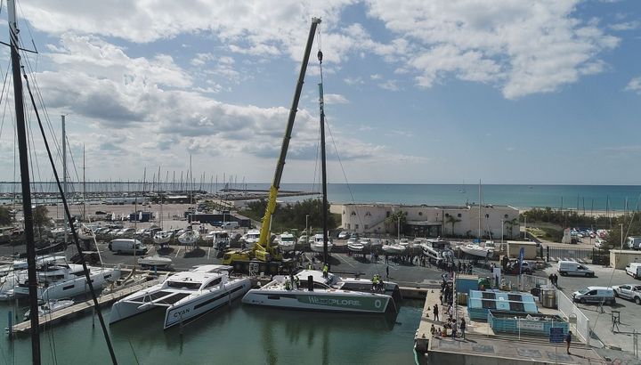 The launch of the catamaran on May 5 in La Grande-Motte.   (BEN BIREAU / PURAVIDA IMAGES)