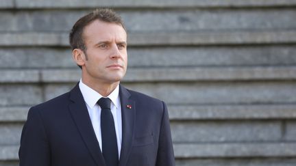 Le président de la République, Emmanuel Macron, à Albert (Somme), le 9 novembre 2018. (LUDOVIC MARIN/AFP)