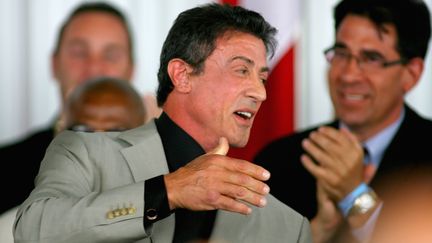 L'acteur am&eacute;ricain Sylvester Stallone, r&eacute;alisateur du film Expendables&nbsp;: unit&eacute; d'action, le 12 juin 2011 &agrave; Canastota&nbsp;(Etats-Unis). (RICK STEWART / GETTY IMAGES)