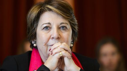 L'avocate et ancienne ministre de l'environnement,&nbsp;Corinne Lepage, en mars 2016, à Genève. (FABRICE COFFRINI / AFP)