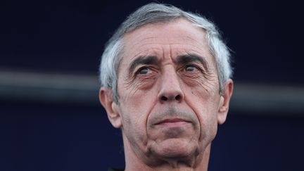 Alain Giresse, le 28 juin 2019 à Suez, lors du match du groupe E de la CAN 2019 entre laTunisie et le Mali. (OLIVER WEIKEN / DPA)